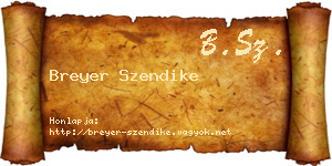 Breyer Szendike névjegykártya